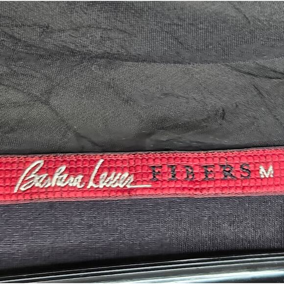 BARBARA LESSER Fibers Black Cowl Neck Long Sleeve Mixed Media Top Size M - Picture 5 of 7